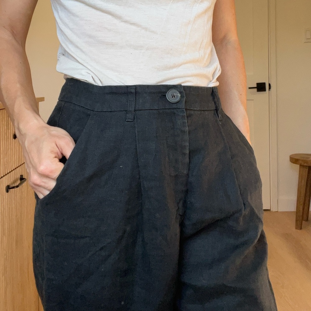 Mara Hoffman Black Pleated Trousers